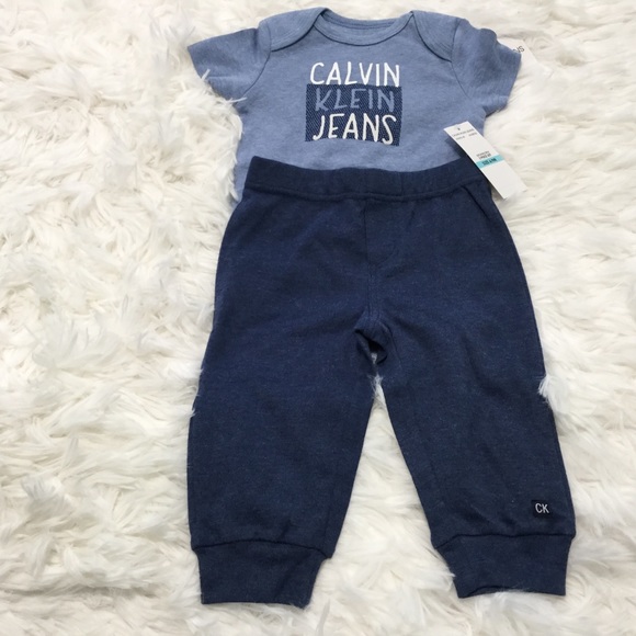 Calvin Klein- Gray and Blue 3pc Bodysuit & Pants - Picture 13 of 16